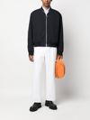 Jil Sander Classic Front Zip Bomber Jacket In Blau