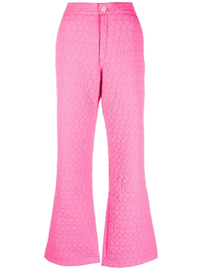 Marco Rambaldi Quilted Flared Trousers In Pink