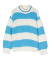 Mc2 Saint Barth Striped Knit Jumper In Blau