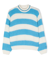 Mc2 Saint Barth Striped Knit Jumper In Blau