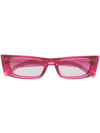 Saint Laurent Rectangle-frame Sunglasses In Rosa