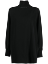 Seventy Long Sleeve Turtleneck Mini Dress In Schwarz