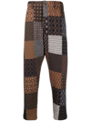 4SDESIGNS PATCHWORK SLIM FIT TROUSERS