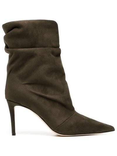 Giuseppe Zanotti Slouchy Suede 85mm Boots In Grün