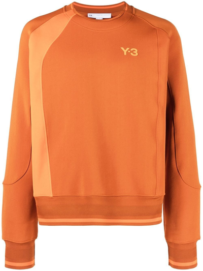 Y-3 Contrast-panel Detail Sweatshirt In Orange