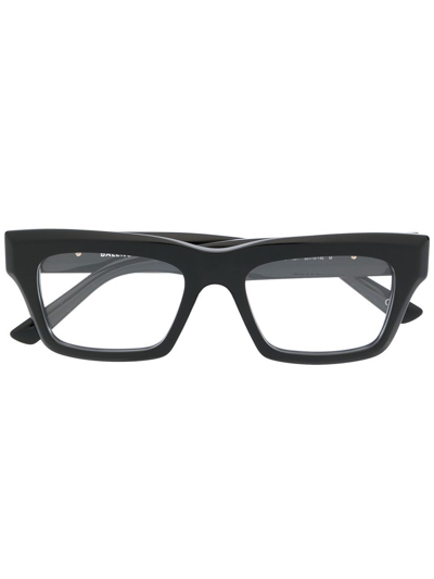 Balenciaga Logo-plaque Square-frame Glasses In Schwarz