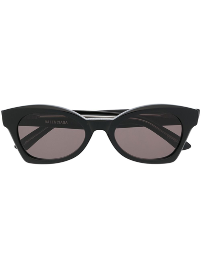 Balenciaga Logo-print Square-frame Sunglasses In Schwarz