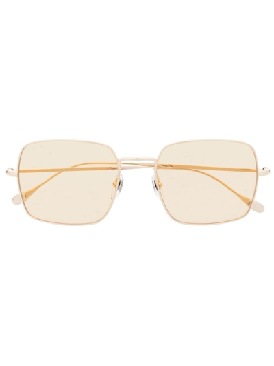 Gucci Square Frame Sunglasses In Gold