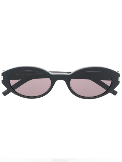 Saint Laurent Oval-frame Sunglasses In Schwarz