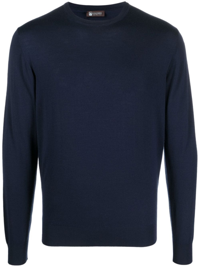 Colombo Fine-knit Wool Jumper In Blue