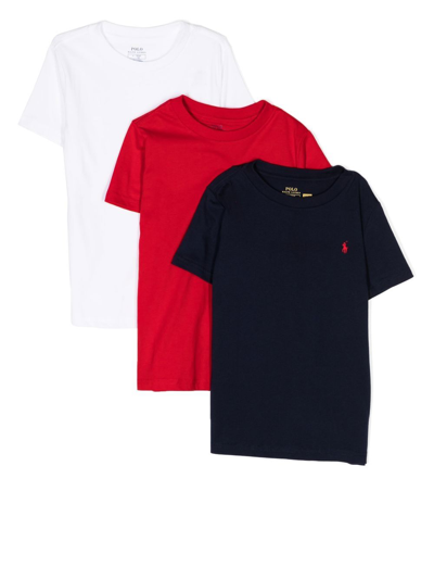 POLO RALPH LAUREN EMBROIDERED-LOGO COTTON T-SHIRT (PACK OF 3)