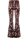 Etro Paisley-print Knitted Trousers In Rot