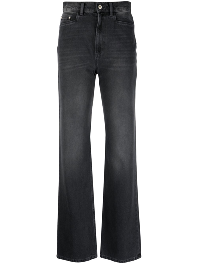 Wandler Rose Recycled High-rise Straight-leg Jeans In Grey