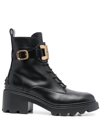 TOD'S 70MM CHAIN-DETAIL LACE-UP BOOTS