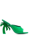 Palm Angels Palm Heel 115mm Patent-leather Mules In Grün