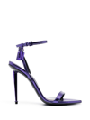 Tom Ford Lock 105mm Metallic Ankle-strap Sandals In Purple