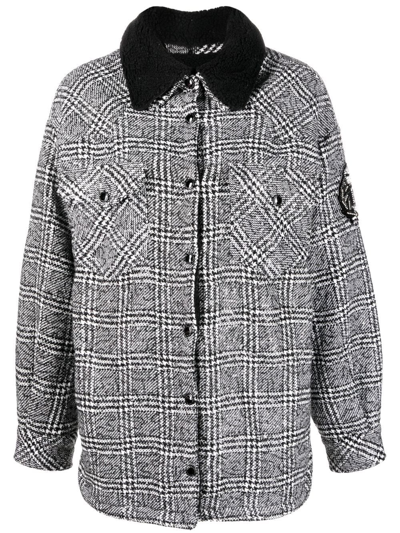 Ermanno Firenze Check-pattern Button-up Jacket In Black