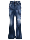 Dsquared2 Distressed-effect Flared Jeans In Blau