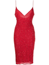 Retroféte Billie Sequined Fitted Midi Dress In Red