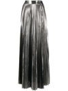 Retroféte Cressida Pleated Maxi Skirt In Silber