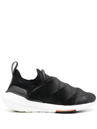 Y-3 Ultraboost 22 Leather-trimmed Primeknit Sneakers In Black
