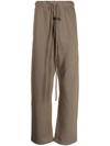 Essentials Logo-patch Drawstring Trousers In Braun