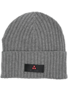 PEUTEREY LOGO-PATCH RIBBED-KNIT BEANIE