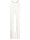 Andreädamo Cut-out Detail Bootcut Trousers In Weiss