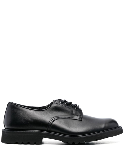 Tricker's Lace-up Leather Derby Shoes In Schwarz