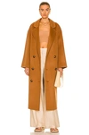 Loulou Studio Brown Borneo Double-breasted Wool Midi Coat In Hazelnut