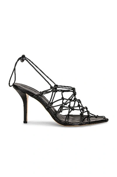 Gia Borghini 85mm Woven Faux Leather Sandals In Black