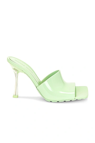 Bottega Veneta Rubber Stiletto Mule Sandals In Pistachio