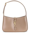 Saint Laurent Le 5 A 7 Ysl Shoulder Bag In Smooth Leather In Taupe