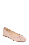 Bernardo Square Toe Ballet Flat In Blush