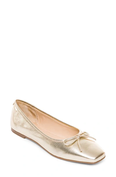 Bernardo Footwear Square Toe Ballet Flat In Champagne