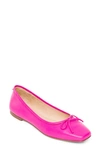 Bernardo Footwear Square Toe Ballet Flat In Fuchsia