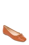 Bernardo Square Toe Ballet Flat In Luggage