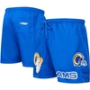 Shop Pro Standard Royal Los Angeles Rams Woven Shorts