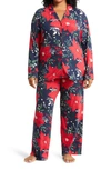 Nordstrom Moonlight Eco Pajamas In Navy Peacoat Party Poinsettia