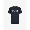 Hugo Boss Logo Cotton-jersey T-shirt In Dark Blue