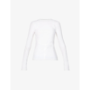 Givenchy Cut-out Long-sleeve Stretch-jersey Top In White