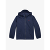 Polo Ralph Lauren Logo-embroidered Hooded Recycled-polyester Jacket 6-14 Years In Navy