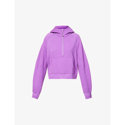 Lululemon Scuba Half-zip Cotton-blend Hoody In Moonlit Magenta