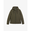 Ted Baker Ovarn Quilted Hooded Stretch-shell Jacket In Khaki