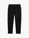Ted Baker Badsey Slim-leg Mid-rise Wool-blend Trousers In Black