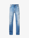 424 Blue Distressed Jeans In Blue