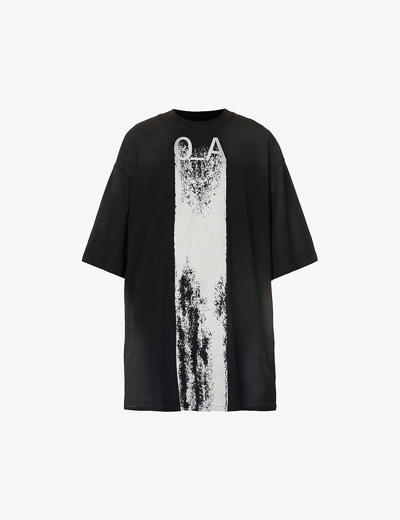A-cold-wall* Plaster Graphic-print Relaxed-fit Cotton-jersey T-shirt In Black