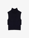 Soeur Or Tie-detail Wool-blend Jumper In Navy