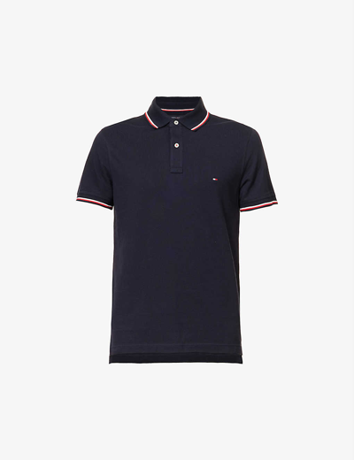 Tommy Hilfiger Core Logo-embroidered Cotton Polo Shirt In Blue