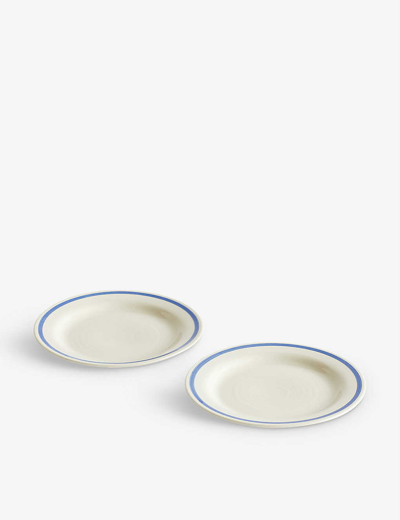 Hay Sobremesa Stoneware Plate Set Of Two 18.5cm In Blue